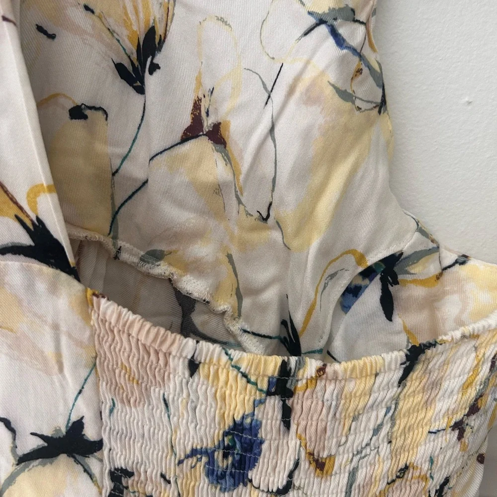 Soma Women’s Size Large Blue and Yellow  Floral Pockets Sundress - Picture 7 of 8